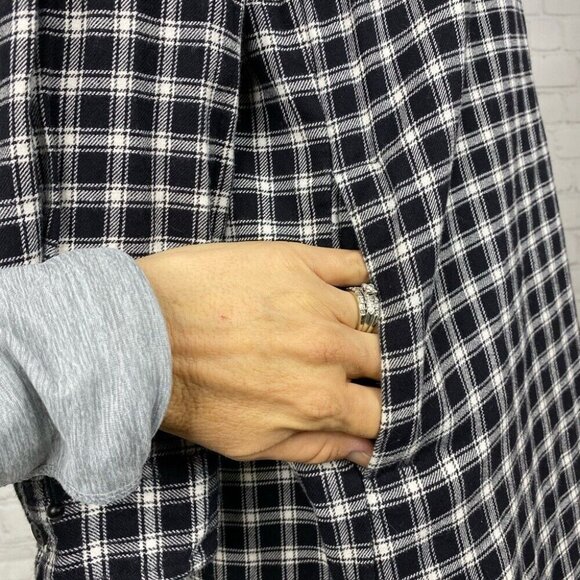 Madewell Women’s Black Darkwalk Shirtdress in Hilldale Plaid Casual Small/C40.5 - Picture 5 of 6